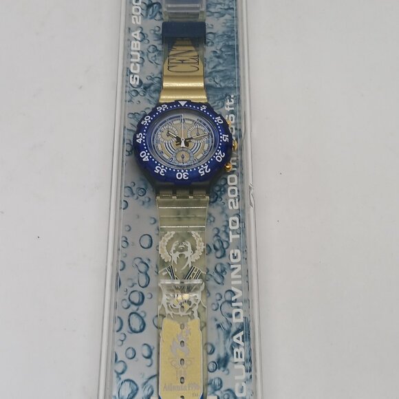 VINTAGE 1995 Swatch Scuba 200 SBZ102 "Nikiphoros" 38mm Swiss Made Watch NOS - Picture 11 of 11